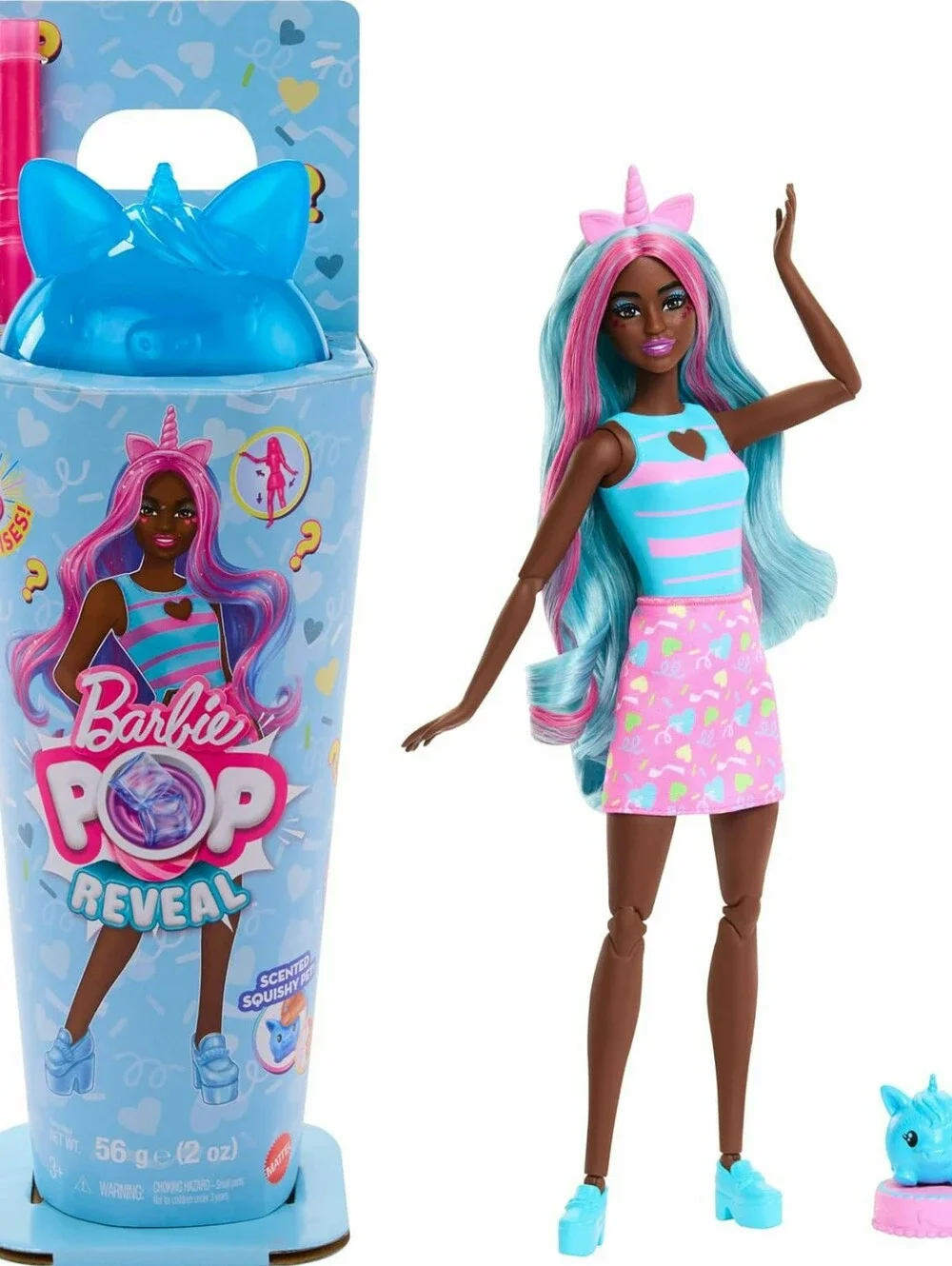 NEW Barbie Pop Reveal Doll Unicorn-Themed W Slime Color Change 8 Fun Surprises
